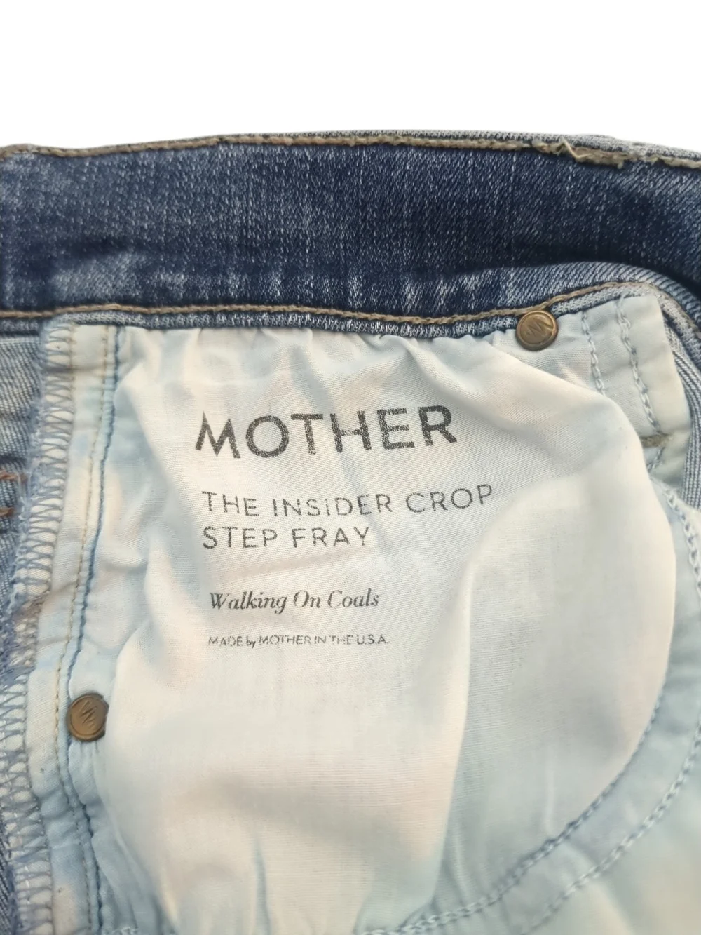 MOTHER The Insider Crop Step Fray Jeans 28 Walking On Coals Bootcut Quiet Luxury - Picture 8 of 10